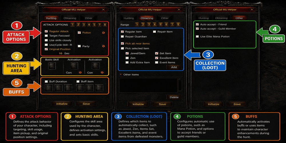MU Helper Settings